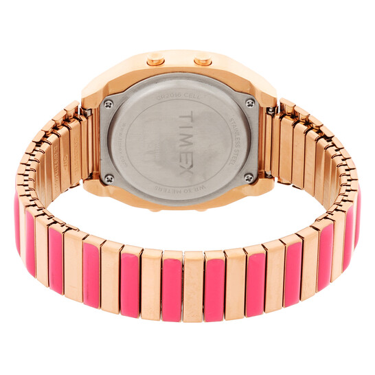 Timex 80 Quartz Digital Pink Dial Expansion Band Ladies Watch
