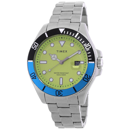 Timex Harborside Coast Quartz Green Dial Batman Bezel Men's Watch TW2V65300