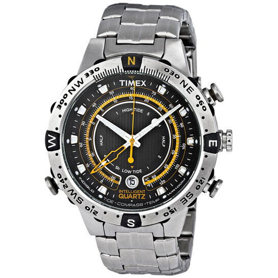TIMEX 腕時計　インテリジェントクオーツ　タイドテンプコンパスT2N738 Timex Intelligent Quartz Compass Black Dial Stainless Steel