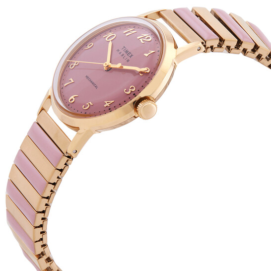 Timex Orologio Uomo Marlin – 40mm – Cassa Acciaio – Quadrante Oro Rosa – Cinturino Pelle Marrone Con Sgancio Rapido – TW2W51100 - 2
