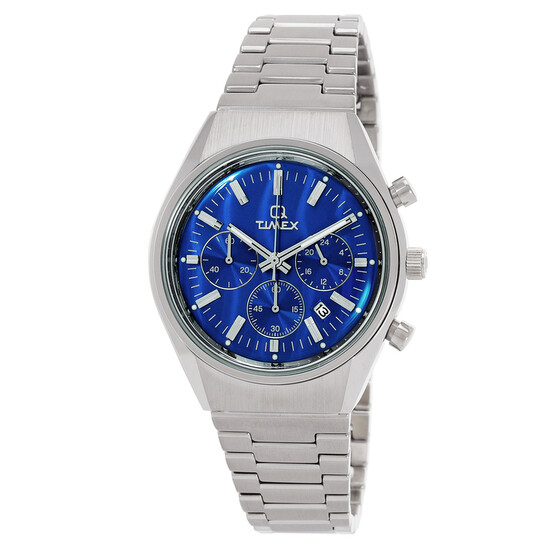 Timex Q Falcon Eye Chronograph Quartz Blue Dial Men's Watch TW2W33700
