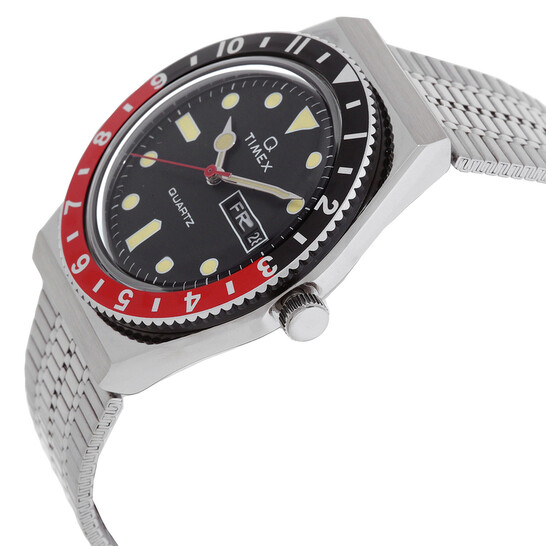 Timex Q Reissue Quartz Black Dial Coke Bezel Men's Watch