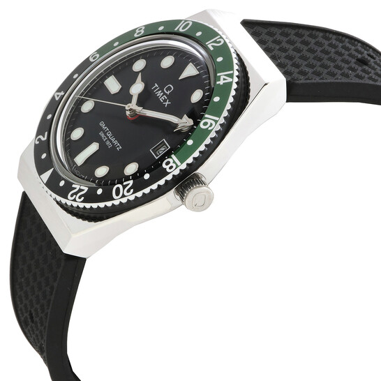 Timex Q Timex GMT Quartz Black Dial Sprite Bezel Men's Watch