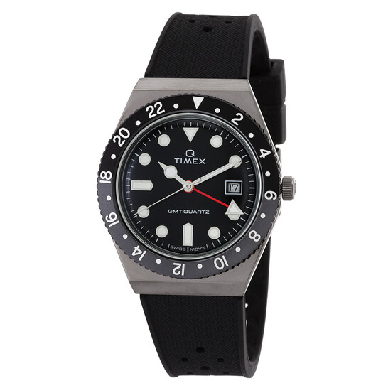 TIMEX Q クォーツ ブラックダイヤル ステンレスバンド TIMEX Q クォーツ ブラックダイヤル ステンレスバンド