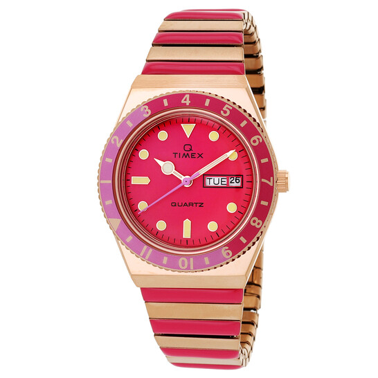 Timex Q Timex Quartz Pink Dial Expansion Band Ladies Watch
