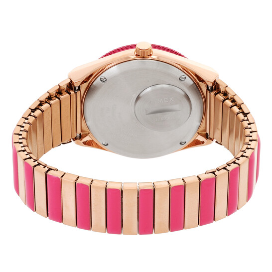 Timex Q Timex Quartz Pink Dial Expansion Band Ladies Watch
