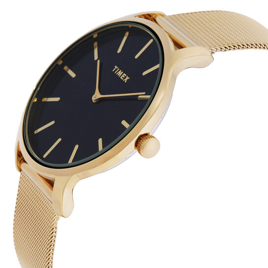 Timex Women's Transcend 38mm Watch ? Gold-Tone Case Black Dial with Gold-To Timex Transcend Quartz Black Dial Ladies Watch TW2W19700