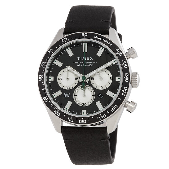 Timex Waterbury Chronograph Quartz Black Dial Men's Watch