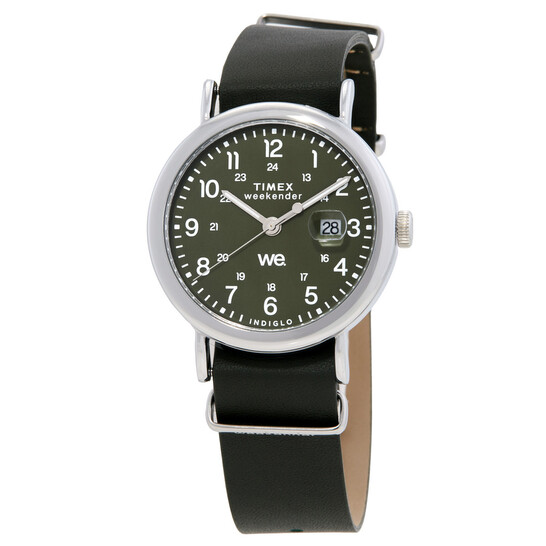 Timex Weekender XL 43mm Uomo – Orologio Con Cinturino In Tessuto Verde Oliva E Quadrante Indiglo - 4