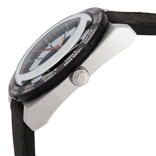 Orologio Timex Uomo In Pelle Nera | Analogico Al Quarzo Con Data E Doppio Fuso - 4