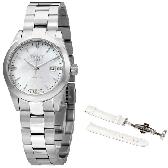 Tissot Automatic Diamond White Mother of Pearl Dial Ladies