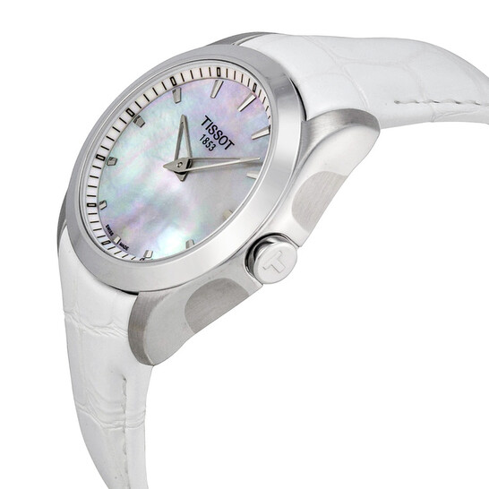 Tissot Couturier Grande Mother of Pearl Dial White Leather  display picture 1