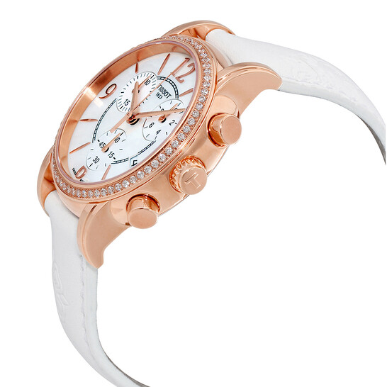 Tissot Dressport White Mother of Pearl Dial White Leather Ladies