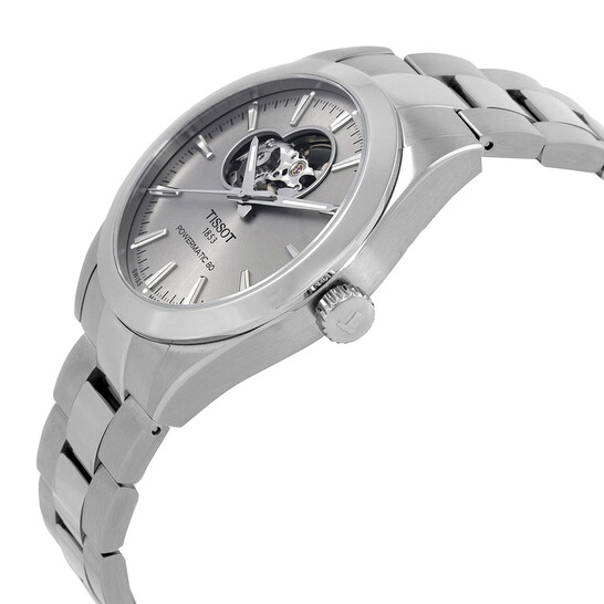 ティソジェントルマンT127.407.11.081.00 ロジウム Tissot Gentleman Open Heart 40mm | Model T1274071108100