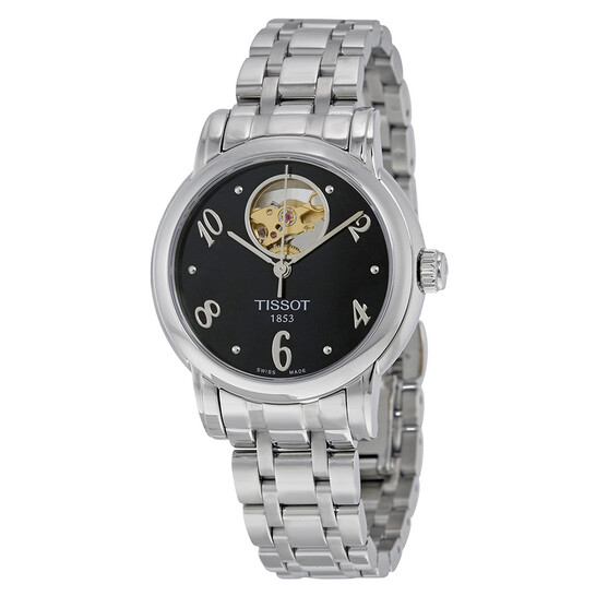 Tissot Lady Heart Automatic Black Dial Ladies Watch T0502071105700