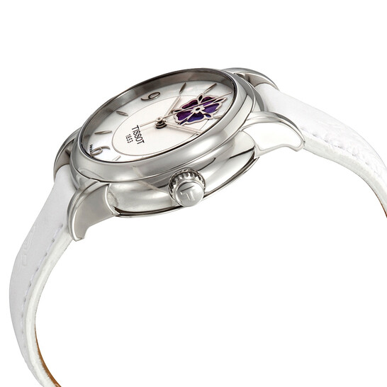 Tissot Lady Heart Flower Automatic White Mother of Pearl Dial Ladies Watch  T0502071711705