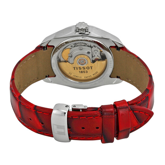 Tissot Couturier White Dial Red Leather Ladies Watch T035.207.16