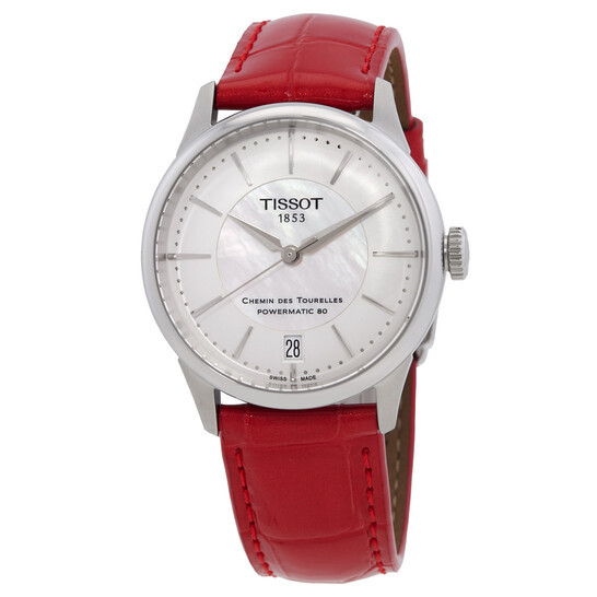 時計 TISSOT T-Classic Women's Automatic Tissot T-Classic Automatic White Mother of Pearl Dial Ladies