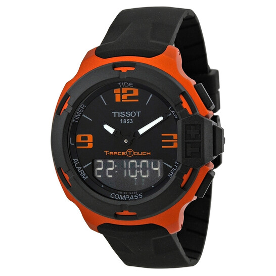 Tissot T-Race Touch Black Dial Orange Rubber Men's Watch