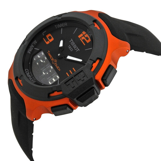 Tissot T-Race Touch Black Dial Orange Rubber Men's Watch