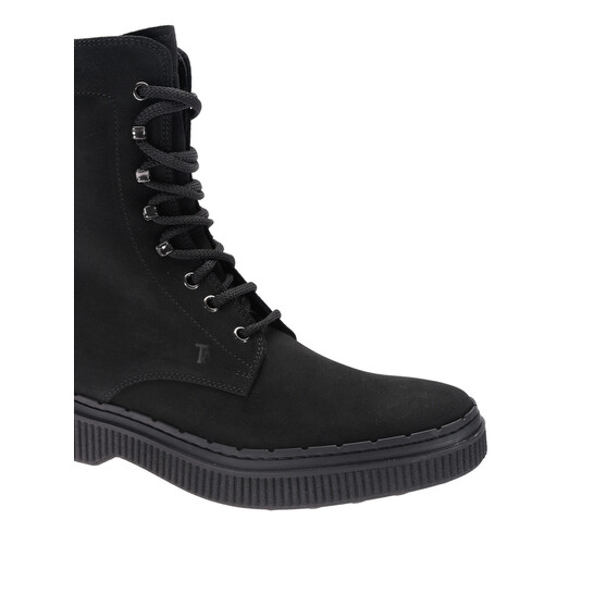 Tod's Men's Black Suede Lace-Up Stivaletto Gomma Ankle Boots