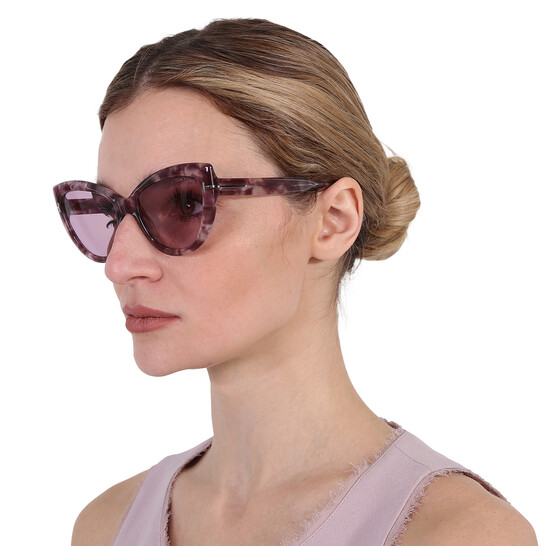 Tom Ford Anya Violet Cat Eye Ladies Sunglasses FT0762 56Y 55