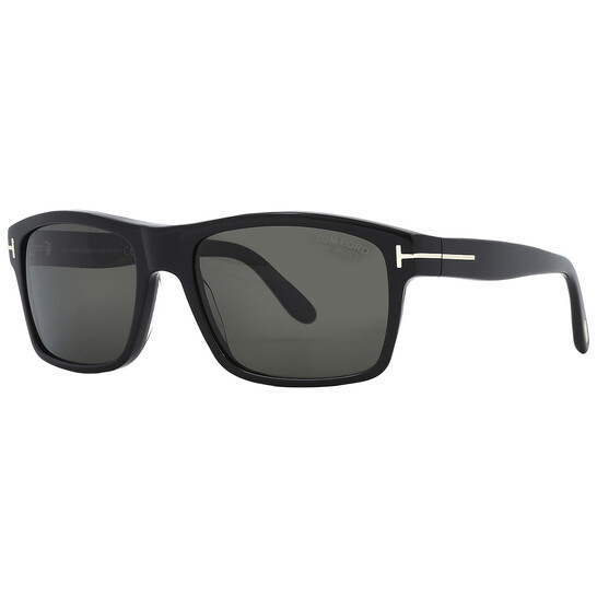 Tom Ford August Polarized Smoke Rectangular Men's Sunglasses