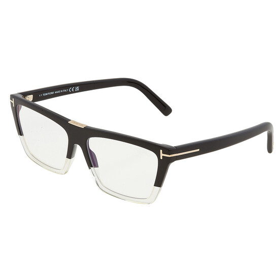 Tom Ford Blue Light Block Square Ladies Eyeglasses FT5912-B 005 57
