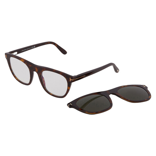 Tom Ford Blue Light Block With Grey Clip-On Oval Men's