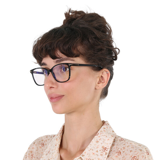 Tom Ford Blue Light Block Rectangular Ladies Eyeglasses FT5842-B