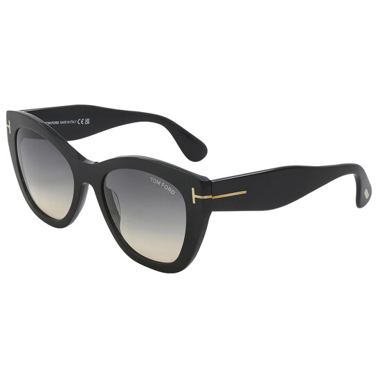 Tom Ford Cara Smoke Gradient Cat Eye Ladies Sunglasses 