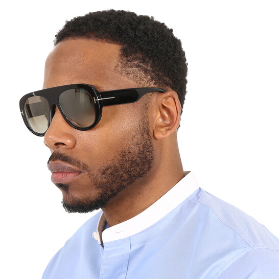 Tom Ford Cecil Brown Mirror Pilot Unisex Sunglasses FT1078 01G 55