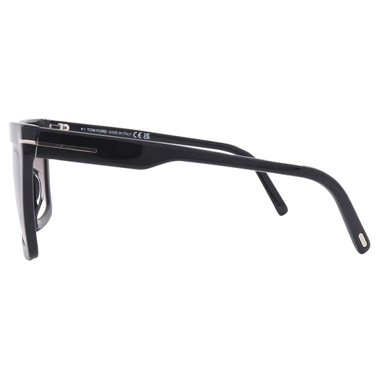 TOMFORD エテン シオメトリック フレム サンクラス FT111056 01B Tom Ford Eden Smoke Gradient Geometric Ladies Sunglasses