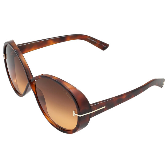 Tom Ford Edie Brown Gradient Butterfly Ladies Sunglasses