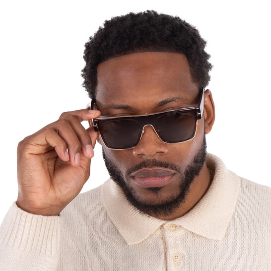 NEW Tom Ford FT1073 Edwin Sunglasses in Havana Brown Square Tom Ford Edwin FT1073 Havana Brown Sunglasses – Designer  main image 2