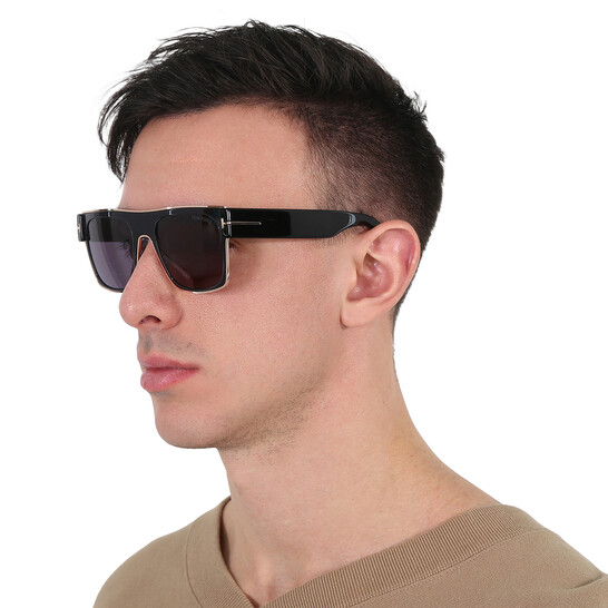 Tom Ford Edwin Smoke Browline Men's Sunglasses FT1073 01A 54