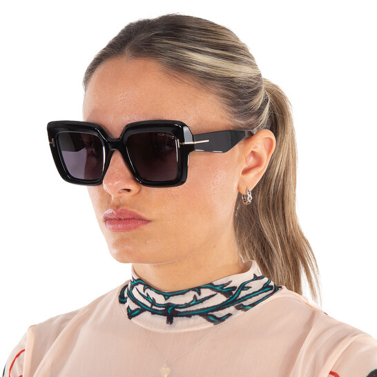 Tom Ford Esme Smoke Square Ladies Sunglasses FT1157 01A 50  display picture 2