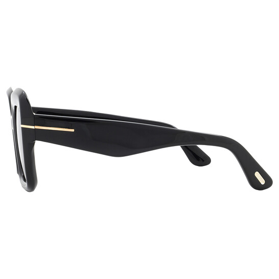 NEW TOM FORD SUNGLASSES FT1155 01A BLACK/SMOKE WOMEN EYEWEAR TOM FORD TF1155 01A Tom Ford Ren Sunglasses FT1155 01A Shiny Black - eye-oo.com main image 4