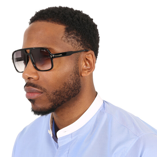 Tom Ford Falconer Smoke Gradient Navigator Men's Sunglasses FT0884