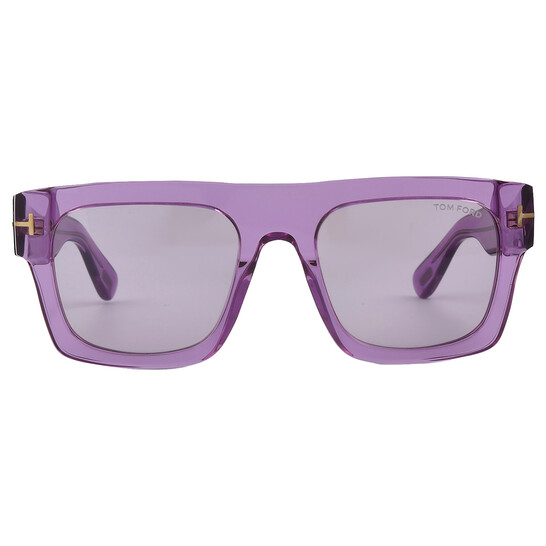 Tom Ford Fausto Violet Browline Men's Sunglasses FT0711 81Y 53