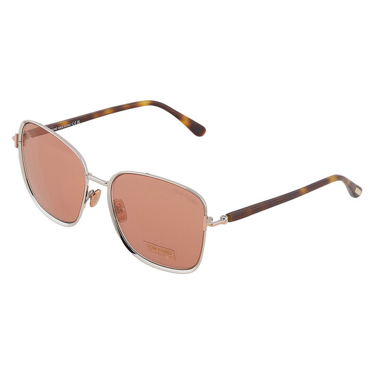 Tom Ford Fern Brown Mirror Square Ladies Sunglasses FT1029  display picture 2