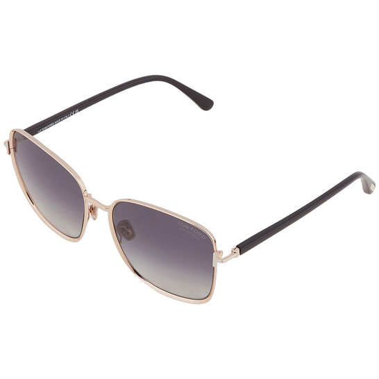 Tom Ford Fern Polarized Smoke Square Ladies Sunglasses