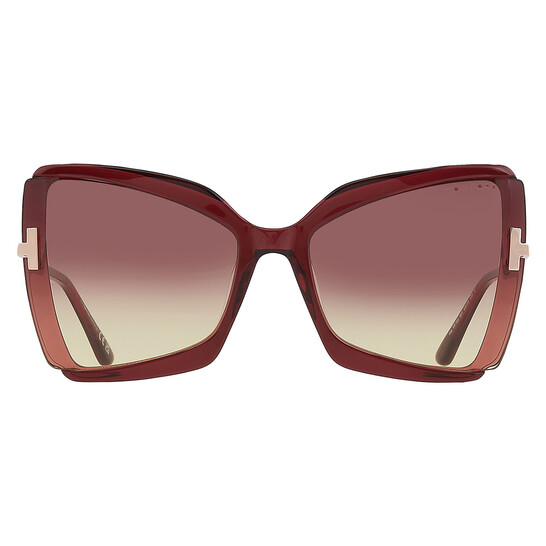 Tom Ford Gia Bordeaux Gradient Butterfly Ladies Sunglasses  display picture 1