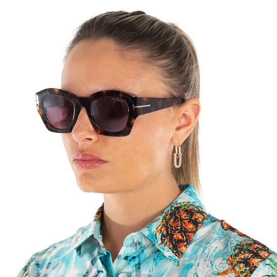 Tom Ford Guilliana Bordeuax Mirror Cat Eye Ladies Sunglasses