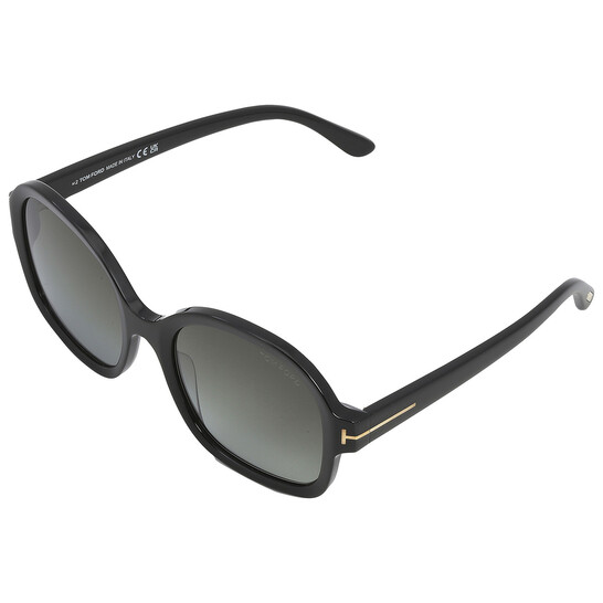 Tom Ford Hanley Smoke Gradient Square Ladies Sunglasses FT1034 01B