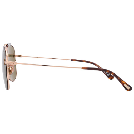 Occhiali Da Sole Tom Ford JADEN FT 1017 - Lenti Blu, Montatura Rutenio Chiaro, Unisex - Foto 3