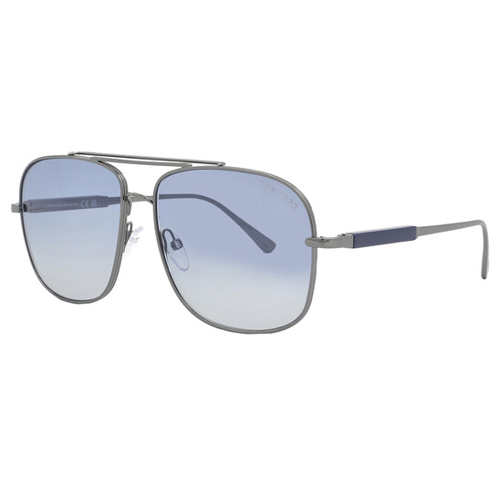 Tom Ford Jude Blue Gradient Navigator Ladies Sunglasses FT0669 12W