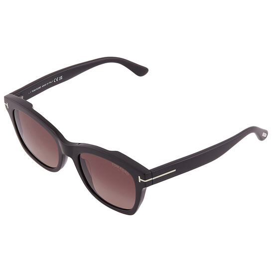 Tom Ford Lauren Polarized Brown Cat Eye Ladies Sunglasses FT0614