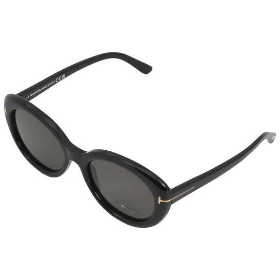 Tom Ford Lily Smoke Oval Ladies Sunglasses FT1009 01A 55