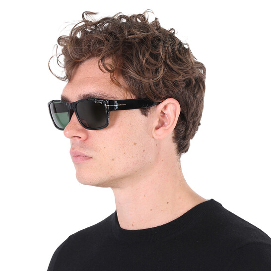 Tom Ford Mason Green Rectangular Men's Sunglasses FT0445 01N 58